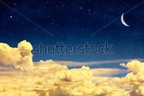 Фотообои Ночное небо и яркие облака