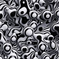 Фотообои 3D абстракция черно-белые капли