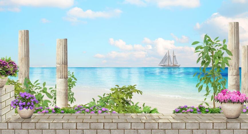 Картина на холсте Море и кораблик, арт hd0881501